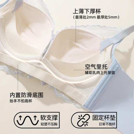 【商场同款】熳洁儿 小胸聚拢文胸法式蕾丝薄杯云感棉AB通杯25201540 商品图2