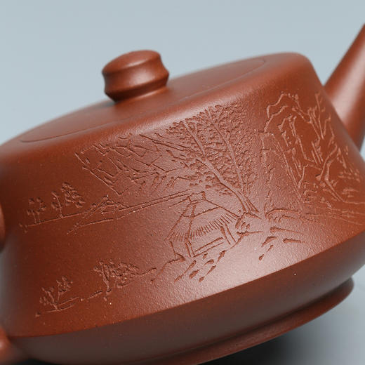 百年紫砂品牌铁画轩出品 清水泥 柱础紫砂壶165ml 商品图3