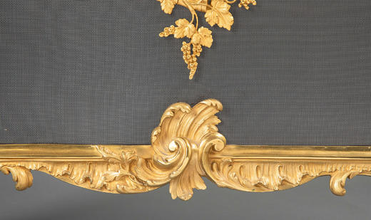 独角鹿西洋古董法国出品铜鎏金雕饰卷叶纹胜利乐章主题壁炉屏风家居摆件 商品图4