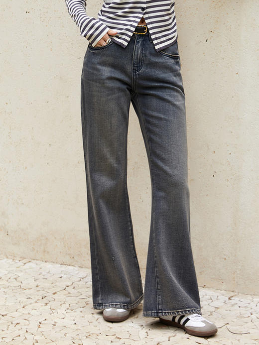 复古微喇牛仔裤女！高腰显腿长，秒变时髦精～ 商品图0