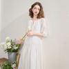 西遇重工立体刺绣连衣裙女秋季灯笼袖海边度假长裙小白裙V2451097 商品缩略图4