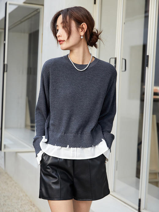 酷飒出街！黑色皮短裤，高腰设计秒变大长腿 商品图1