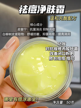 实验室高端定制 祛痘净肤霜50g  | 痘肌闭眼入！皮傲宁抗菌消炎 快速灭各种痘痘  痘印