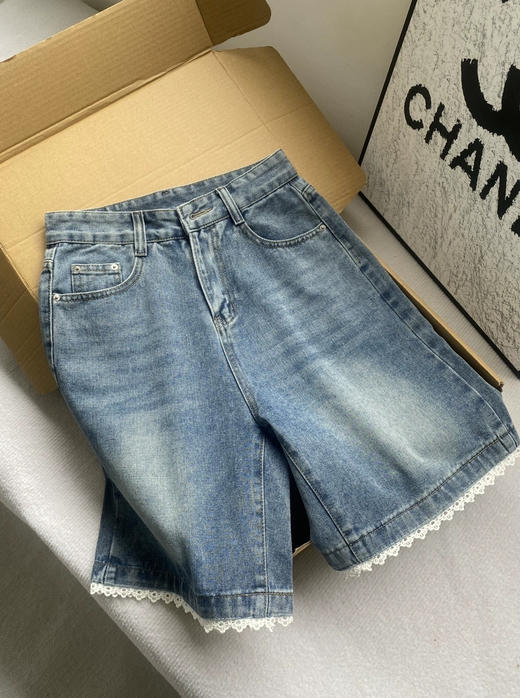 炎夏必备花边牛仔五分裤 商品图8