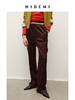 HIDEMI 乌木棕雾感缎面进口聚氨酯天丝棉松紧腰直筒裤长裤 商品缩略图2