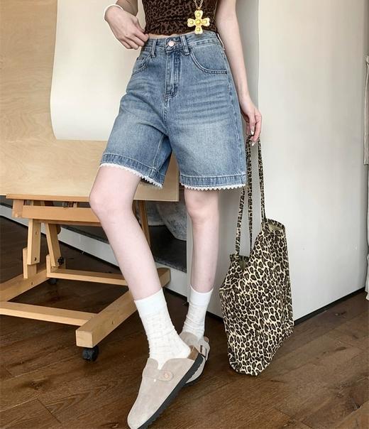 炎夏必备花边牛仔五分裤 商品图5