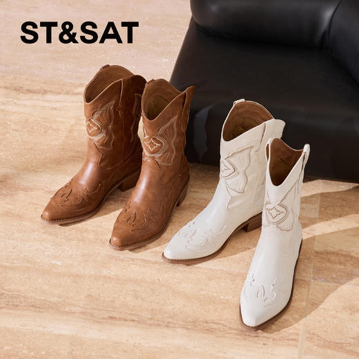 【精致刺绣】星期六美拉德西部牛仔靴SSD3116C42 商品图5