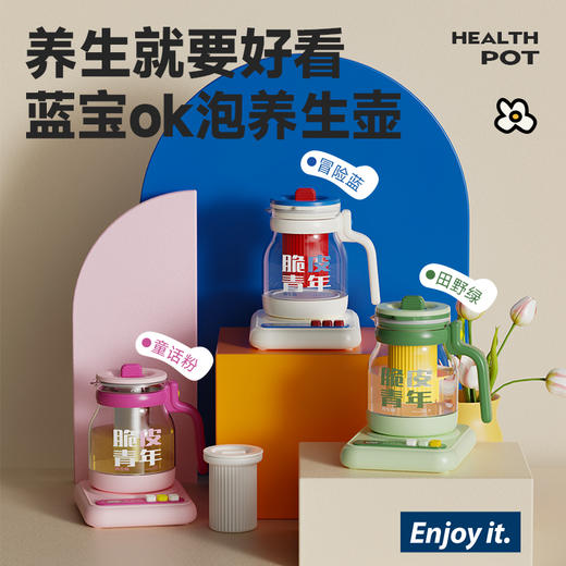 心选丨蓝宝-养生壶（茶漏+炖盅） 商品图0