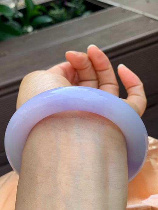 620514，55.8圈口，细糯化紫罗兰圆条福镯，满紫圆条，底子细腻有水 商品图4