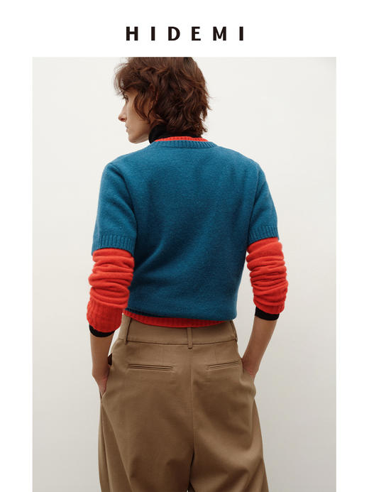HIDEMI【董生活同款】进口澳洲美利奴羊毛多股纱圆领叠穿神器短袖毛衣 商品图8