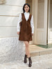 复古风拉链麂皮绒背带连衣裙女 秋季新款气质减龄无袖裙装 商品缩略图0