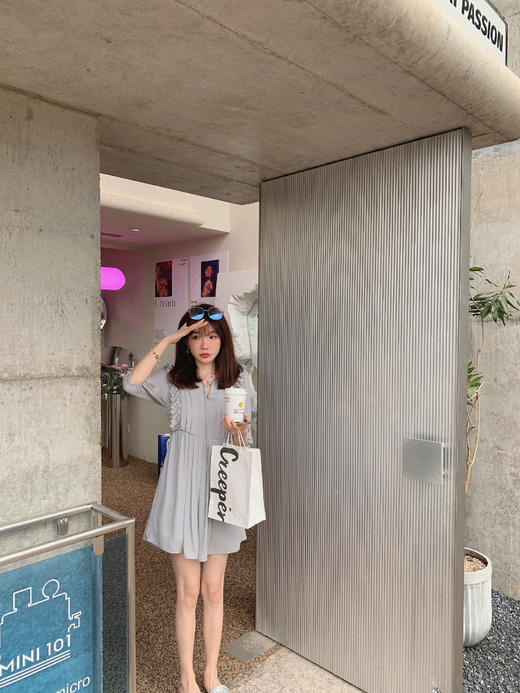 金蘑菇菇【夏日威尼斯】 连里料都垂坠轻薄法式仙女裙遮肉连衣裙 商品图13