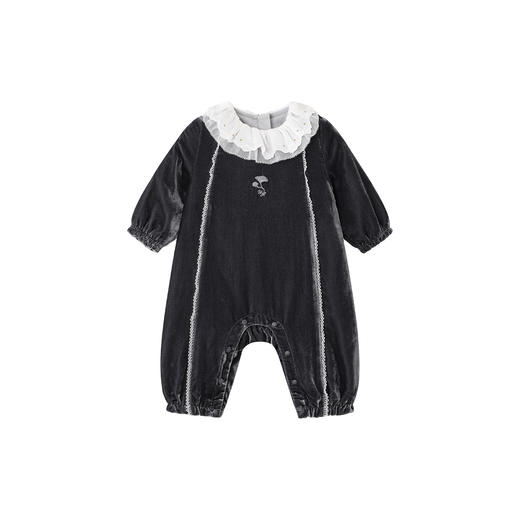 【高定系列】英氏婴儿连体衣秋季新款女宝宝绒纱外出洋气长袖哈衣 商品图4