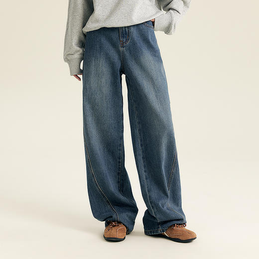 笛莎Deesha青少年女童裤子2025秋季女童时尚萝卜牛仔裤 商品图1