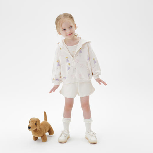 马克珍妮女童芭蕾女孩花边连帽外套宝宝卫衣2025年秋装新款551178 商品图2