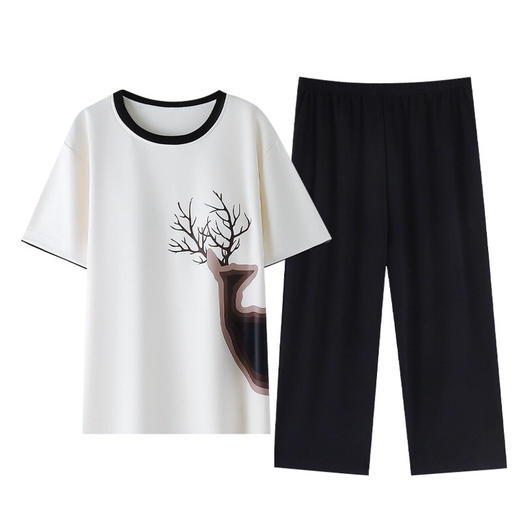 夏季纯棉睡衣女短袖七分裤【带胸垫】套装时尚休闲薄款透气青年家居服  JL-HYMB22601/22602/22603/22604/22605/22606/22607/22608/22609/22610 商品图4