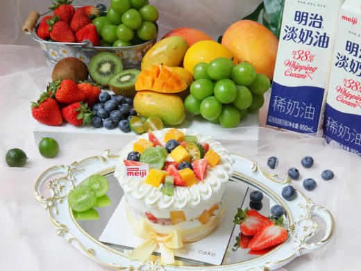 原味鲜果 明治淡奶油 时令鲜果 商品图0