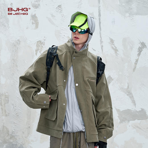 BJHG不计后果美式复古PU皮外套男款秋装刺绣机能风小众设计感夹克 商品图2