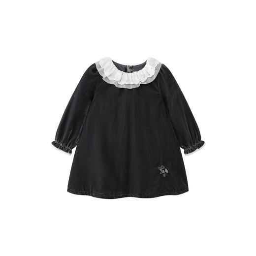 【高定系列】英氏女童裙子秋季长袖女童轻奢丝绒裙子优雅女生裙子 商品图4