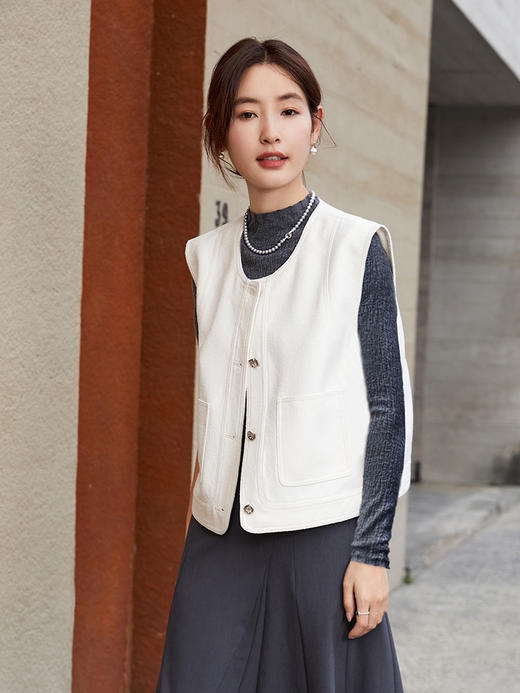 温柔风粉色针织衫女 春秋季蕾丝领内搭长袖上衣 修身显瘦打底衫 商品图1