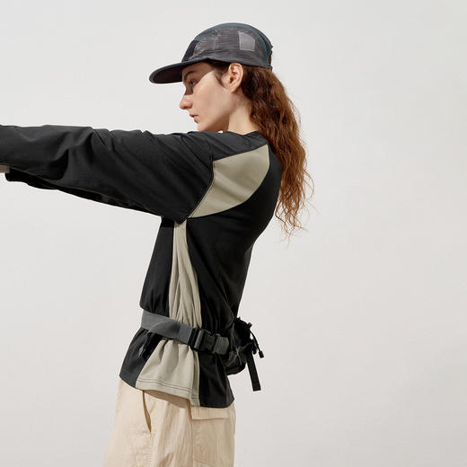 714street凉感防晒吸湿速干长袖 秋季新款复古撞色运动情侣T恤男 商品图1