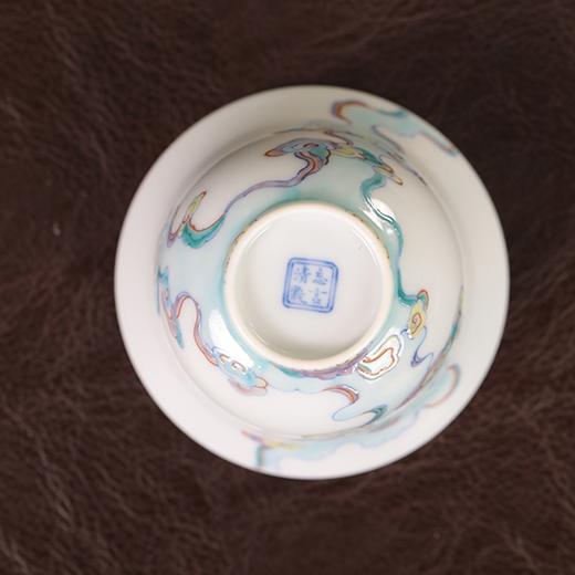 【忘言】斗彩祥云纹折沿小茶碗盖碗 曰何文人器 商品图5