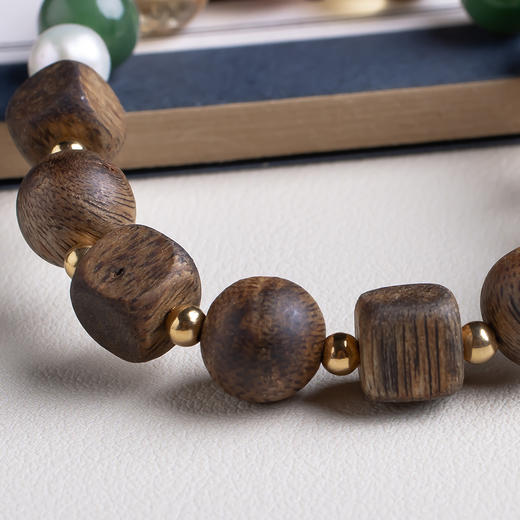 xy0454沉香+发晶珍珠多宝手串 商品图5