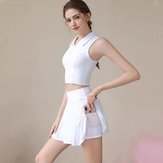 跃牌【安琪拉系列】新款运动上衣女固定杯垫立领瑜伽服polo高尔夫网球服背心BX-5043 商品图3