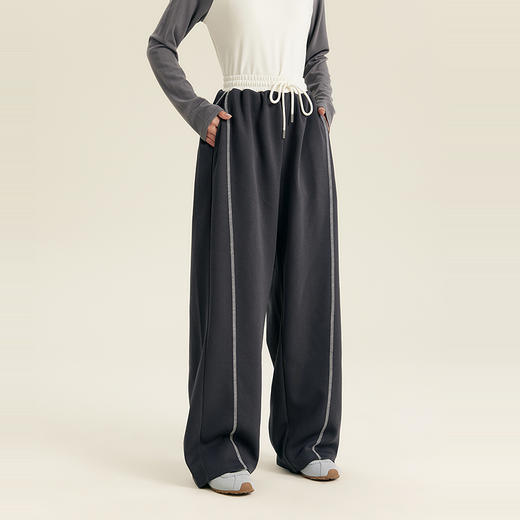 笛莎Deesha青少年女童裤子2025秋季女童撞色腰休闲阔腿裤 商品图2