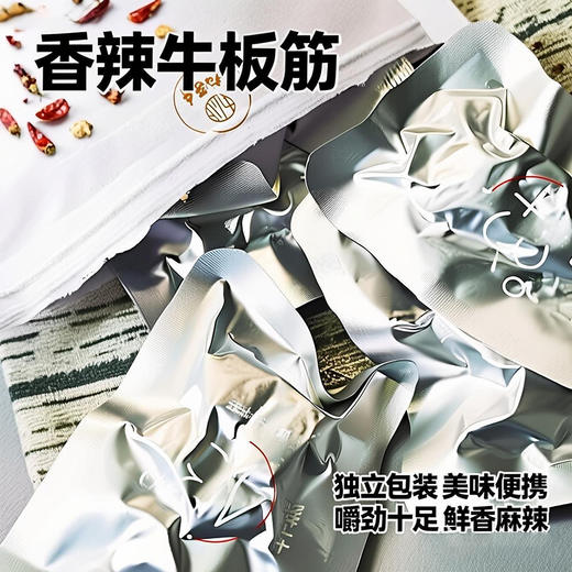 【嚼劲十足】内蒙特色九匠牛香辣牛板筋100g内部独立小包装追剧游戏必备零食 商品图3