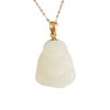 【天然正品】AU750黄金镶天然细腻新疆料一级白佛公和田玉吊坠项链33.7*19.6*10.9MM（皆取最大值）链长:45CM（长度可调节）女性现售价：1680！020725AH44 商品缩略图0