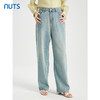 NUTS商场同款夏季复古气质宽松直筒百搭水洗牛仔长裤422112282 商品缩略图0