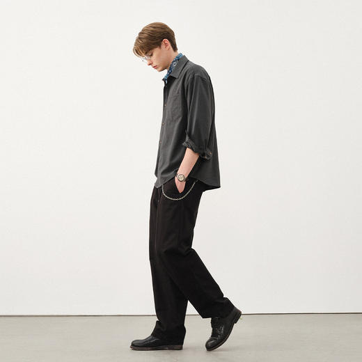 714street轻薄抗皱宽松长袖衬衫男高级感秋季新款美拉德穿搭上衣 商品图3