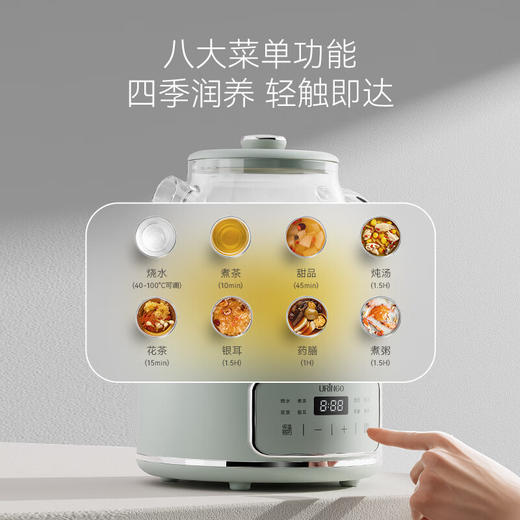 七彩叮当新款养生壶多功能家用小型办公室全玻璃煮茶器烧水花茶壶 B9001-L 滤网款 1.2L 商品图2