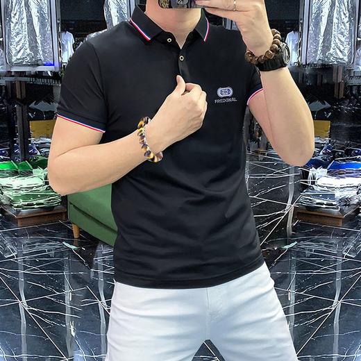 高档丝光棉珠地棉男士Polo衫立体凹凸工艺简约时尚男装   JYYP-G17#三色翻领 商品图3