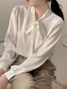 【新品推荐】吉妮品牌-034仿真丝缎面顺滑系蝴蝶结长袖小衫-喜出 商品缩略图3