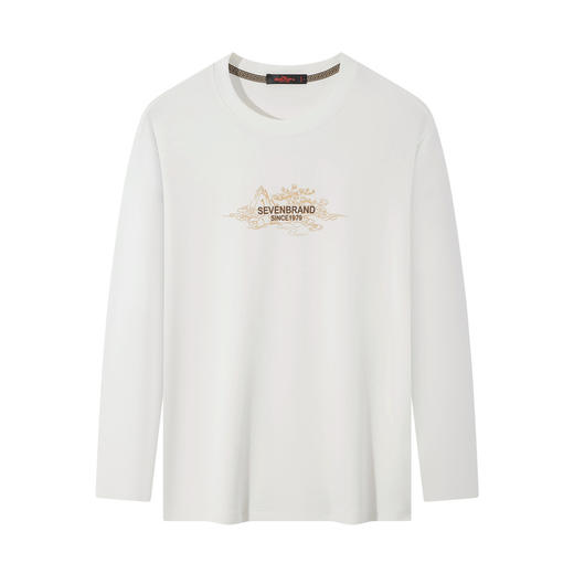 【莫代尔/远红外发热】柒牌长袖T恤男2025新款时尚休闲圆领上衣129T70170 商品图4