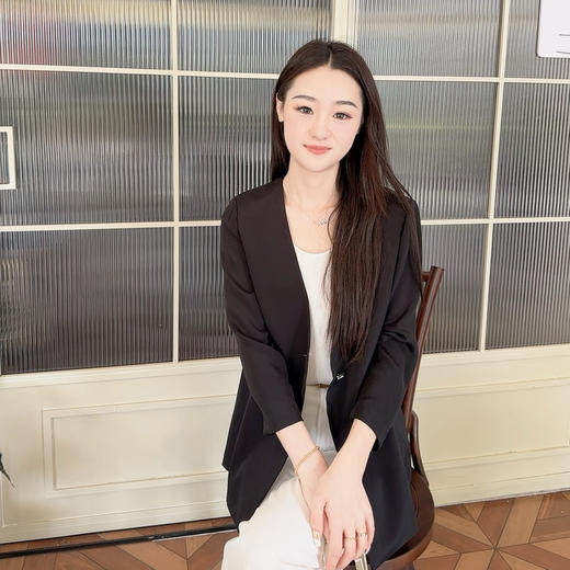 火桐hooton 重磅25姆米乔缎V领真丝西装774048 商品图5