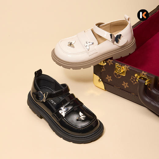 卡特兔女童公主鞋2025秋季新品黑色皮鞋女童演出鞋女孩洋气礼服鞋 商品图2