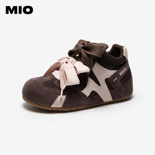 MIO米奥薄底鹦鹉德训鞋女高帮运动拼色双鞋带休闲鞋M254566302 商品图0