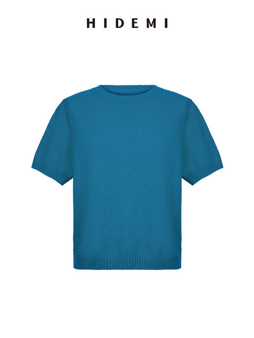 HIDEMI【董生活同款】进口澳洲美利奴羊毛多股纱圆领叠穿神器短袖毛衣 商品图9