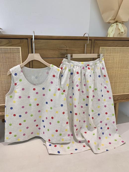 【高品质私服】【IC亚麻平纹布多巴胺彩色圆点花式上衣+半身裙】小A型极简廓形，与俏皮圆点印花结合，彰显质朴自然气息G1490/G1489-CC【无标出货 介意慎拍】 商品图10