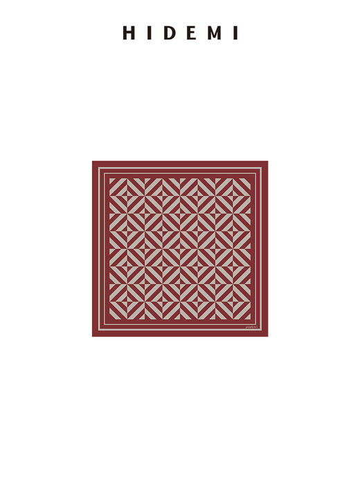 HIDEMI Archive档案系列经典几何印花自然棉纯棉60cm*60cm方巾围巾 商品图6