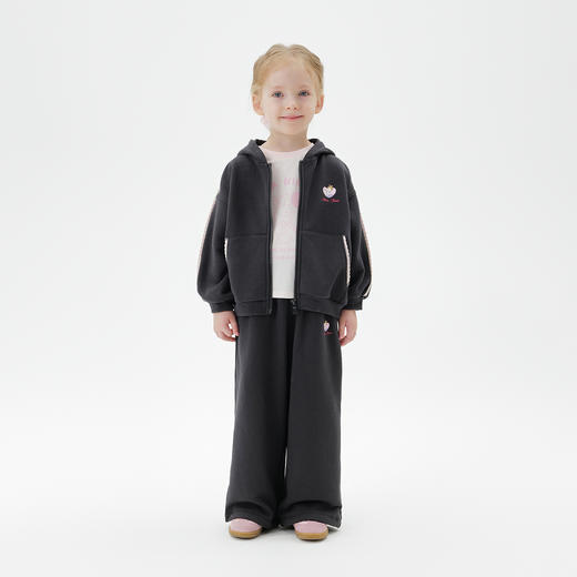 马克珍妮女童芭蕾女孩花边连帽外套宝宝卫衣2025年秋装新款551178 商品图1