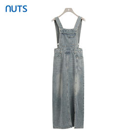 NUTS商场同款夏季时尚气质复古简约宽松牛仔背带连衣裙428103486