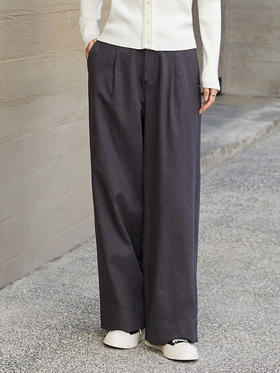 早秋必备神裤！深灰直筒阔腿裤，简约百搭不挑人