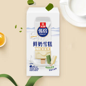 光明牌（Guang Ming Pai）优倍鲜奶雪糕 42g*6支 醇醇抹茶味 浓浓牛乳味 冰激凌冷饮冰淇淋 商品图2