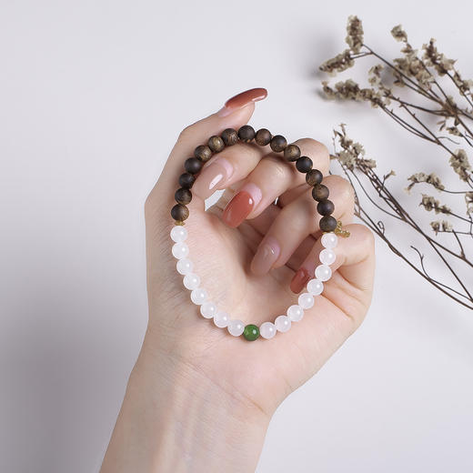 xy0451沉香+和田玉半山半水手串 商品图9