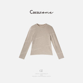 COCO ZONE 刘一一  圆领柔和条纹温暖舒适风长袖T恤 CD1A1187