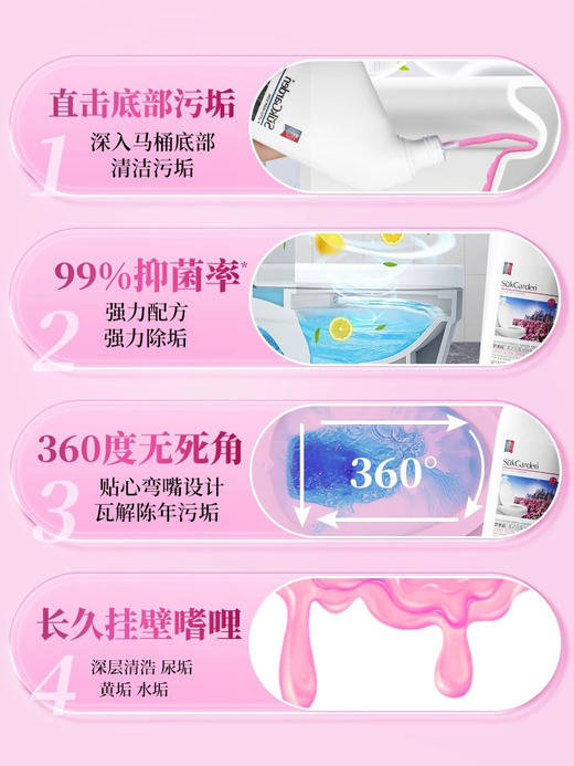 【蔬果园英式花园洁厕剂】蔬果园洁厕灵强力除垢除臭清香型去污去黄洁厕液剂厕所马桶清洁剂 商品图1